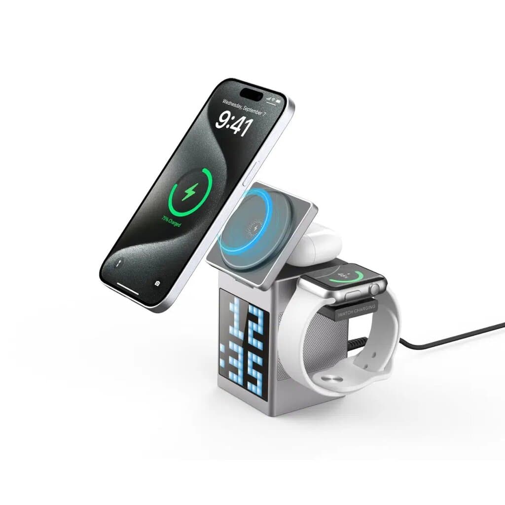 iCenter S5-Qi2 6-in- 1 Magnetic Wireless Charger - Deep Space Gray