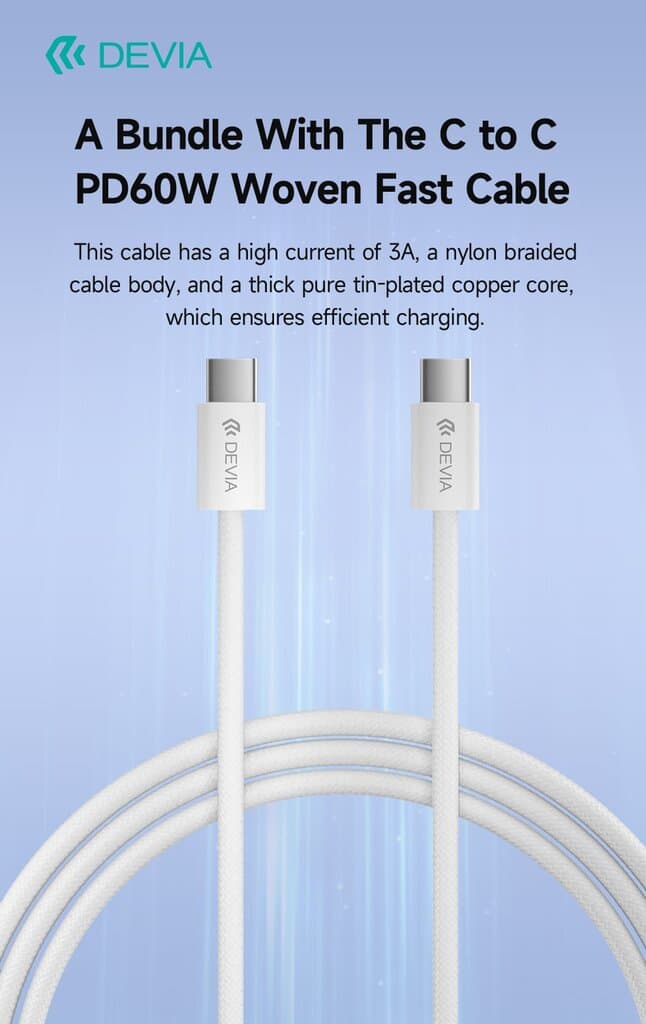 DEVIA Smart Series PD 30W GaN Charger Set With USB-C Cable(UK) 9