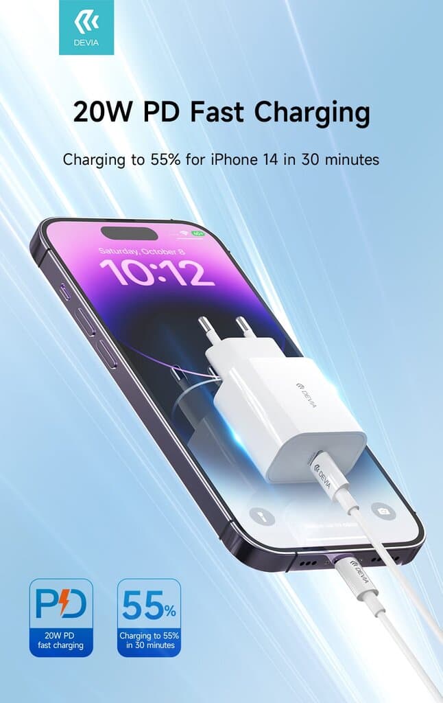 Devia Smart Series PD  Quick Charger Suit(UK ,20W,V2) 5