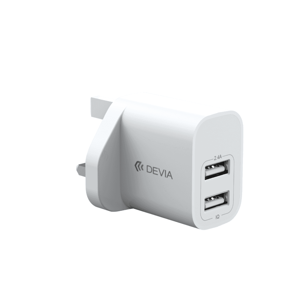 DEVIA Smart Series 2.4A 2USB Charger Set With USB-C Cable(5V UK)（V2） 2
