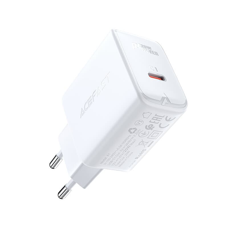ACEFAST PD20W single USB-C charger (EU) – White 1