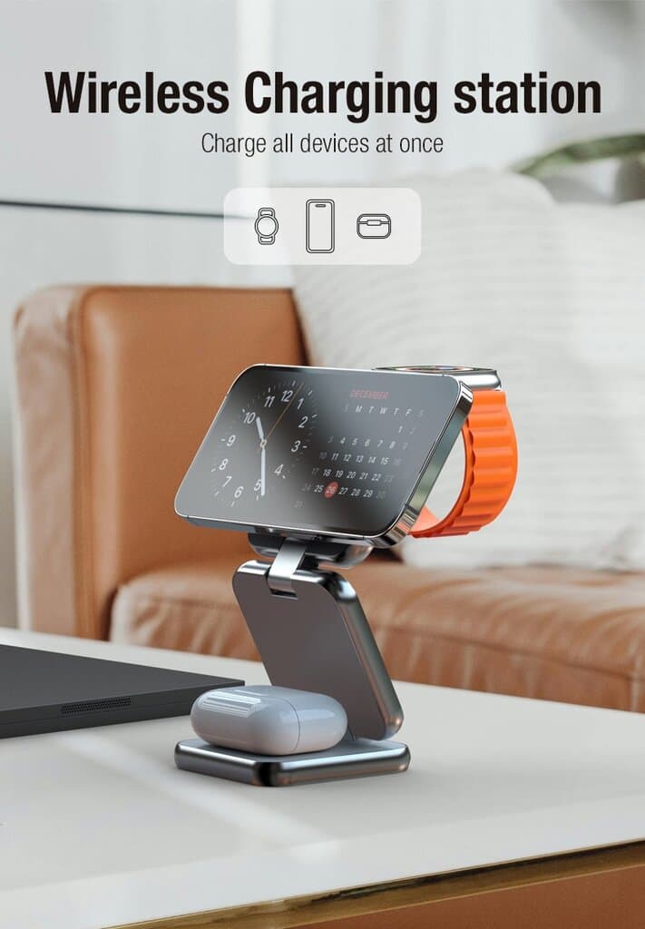 iCenter S21 Magnetic Foldable Wireless Charging 3-in-1 - Gray 5
