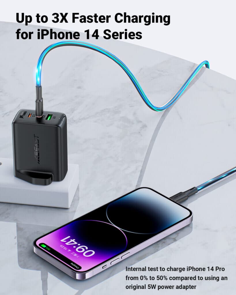 ACEFAST PD65W GaN (2×USB-C+USB-A) charger – Black 7