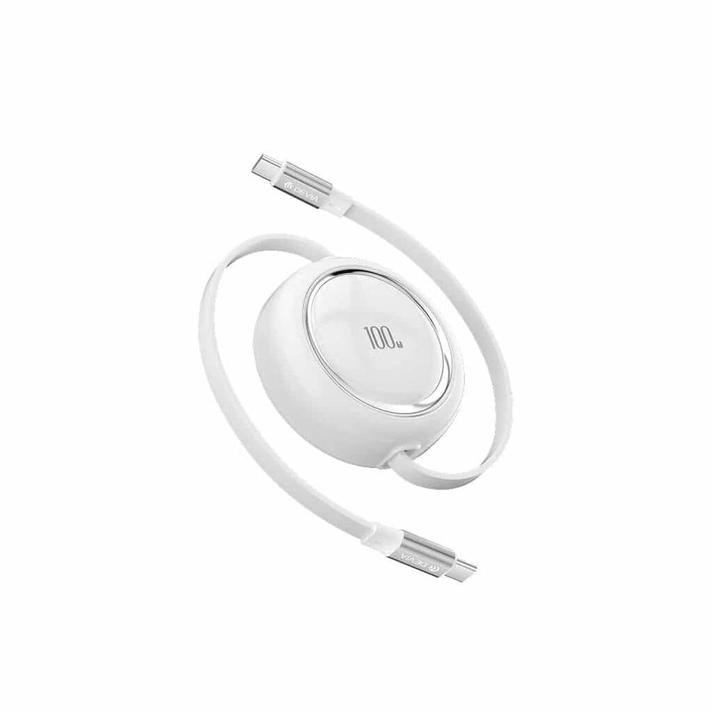Devia Pro2 C-C PD100W Stretchable Fast Cable(1M) - White 2