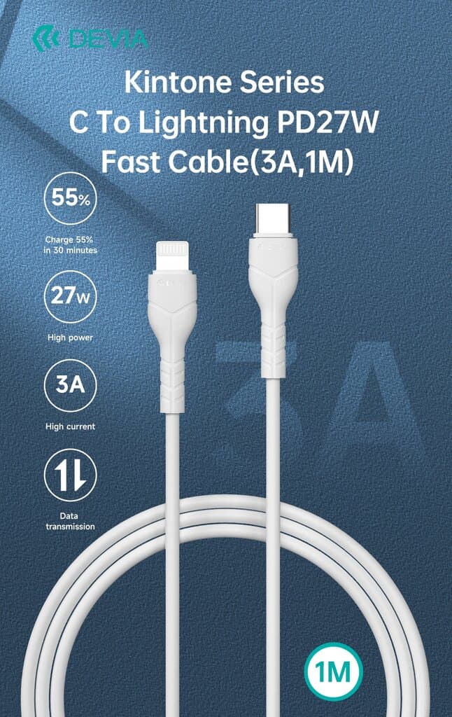 Devia Kintone Series C To Lightning PD 27W Cable (3A,1M) EC150 3