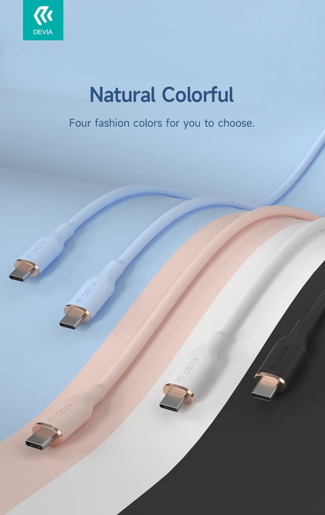 Devia Jelly Series C to Type-C Silicone Cable(3A 1.2M) - Black 9