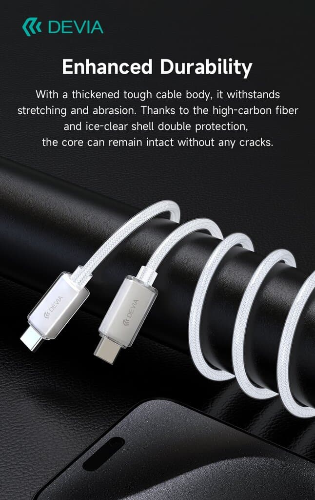 Devia Extreme Speed Series C To C PD 60W Woven Fast Cable (1.5M) - Desert Titanium 8