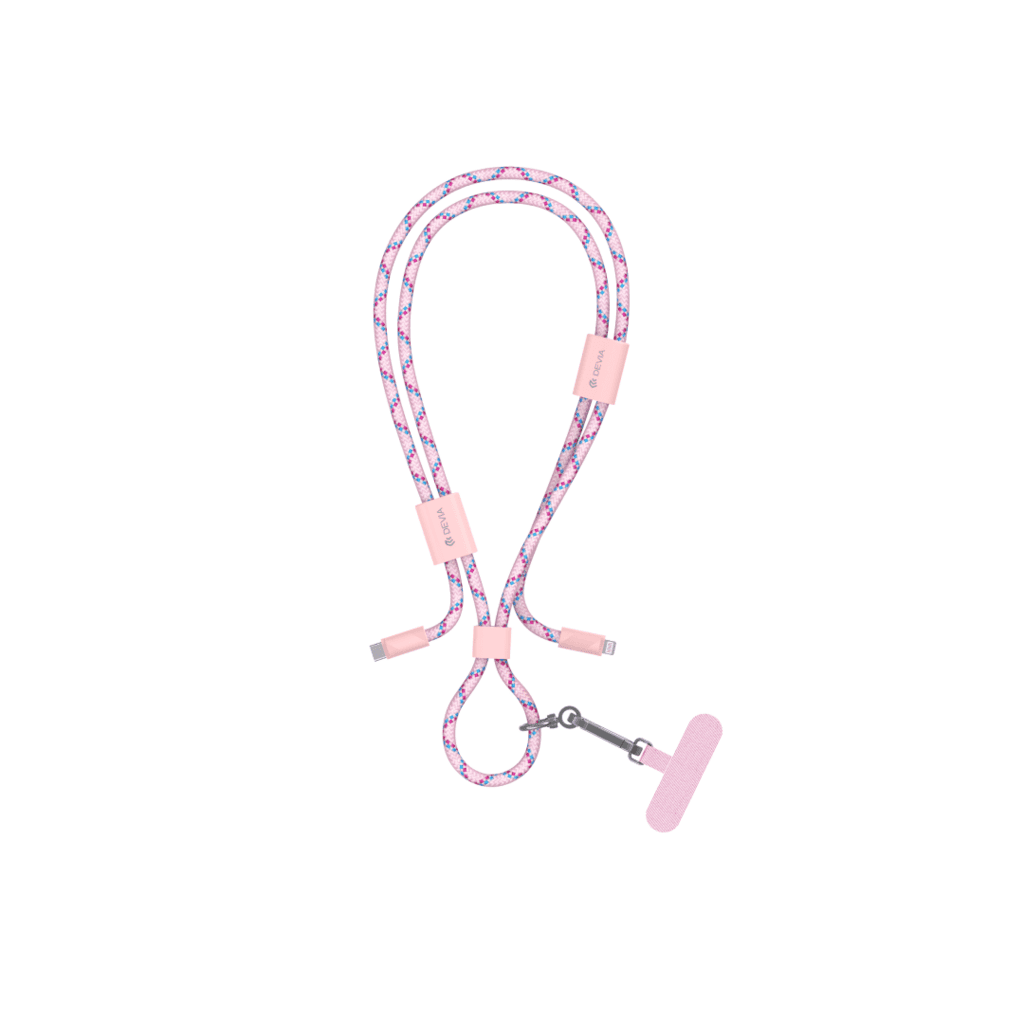 Devia Cable Pro5 Adjustable Lanyard C to iP PD 27W Woven Fast Cable(1.6M) - Pink