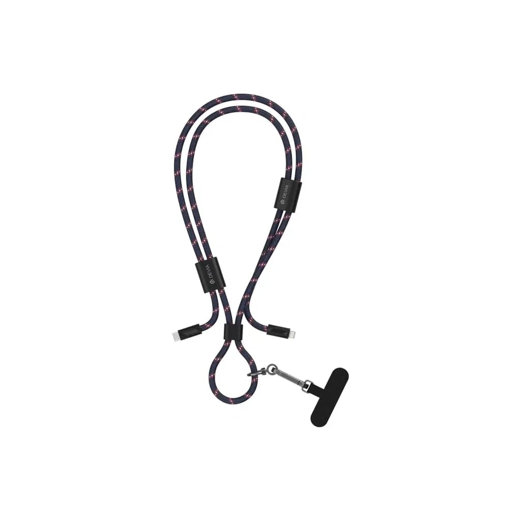 Devia Cable Pro5 Adjustable Lanyard C to iP PD 27W Woven Fast Cable(1.6M) - Dark Blue