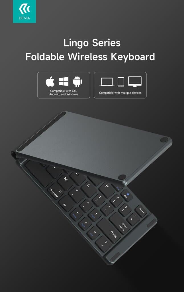 Devia  Lingo Series Foldable Wireless Keyboard - gray 2