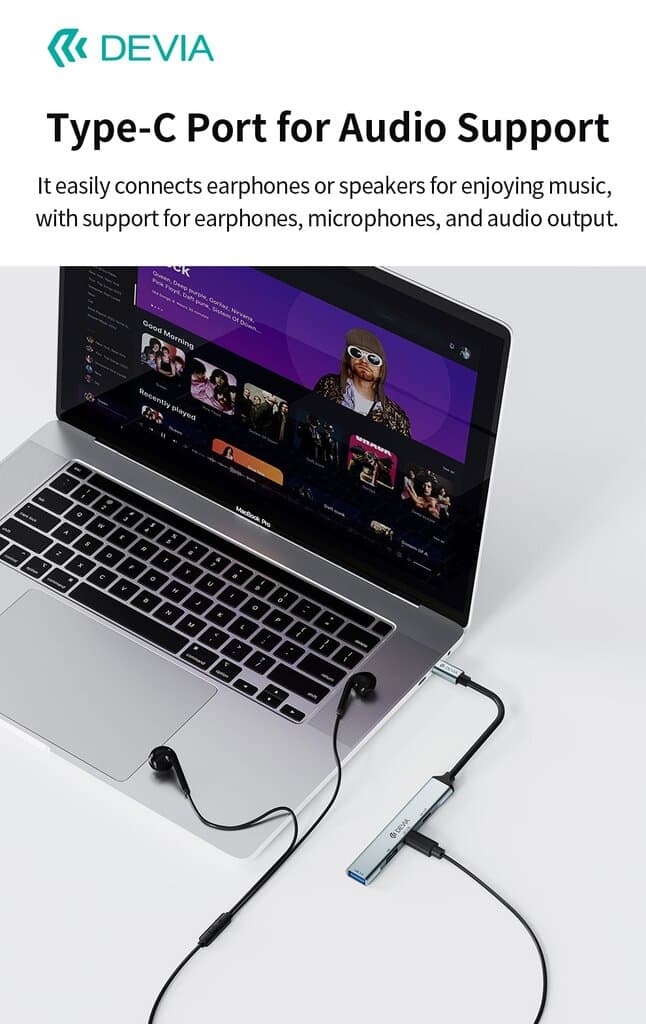 devia Lite1 Type-C to 2A+2C  4 In 1 HUB 7