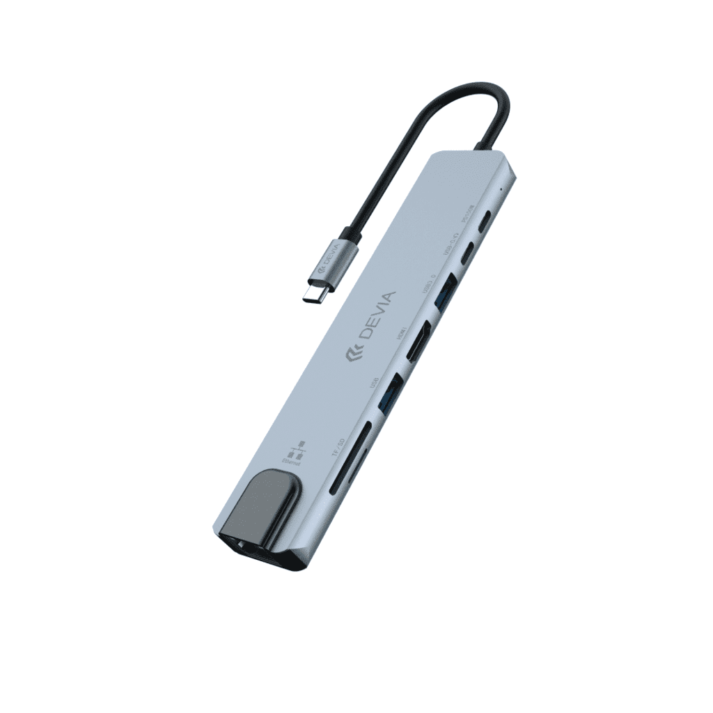 Devia Hub Pro1 8 In 1 Hub - Deep grey