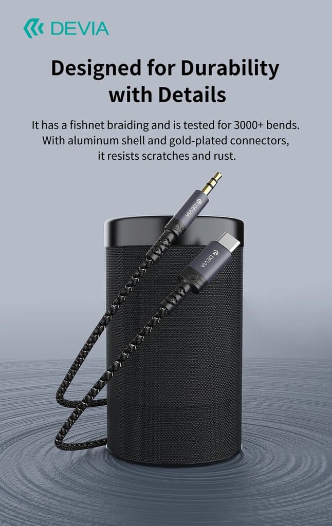 DEVIA Ipure Series Type-C to 3.5mm Woven Audio Cable 5