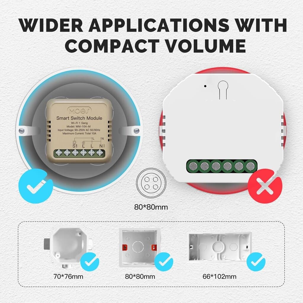 Moes MINI wifi smart switch 1 gang with energy monitor 2