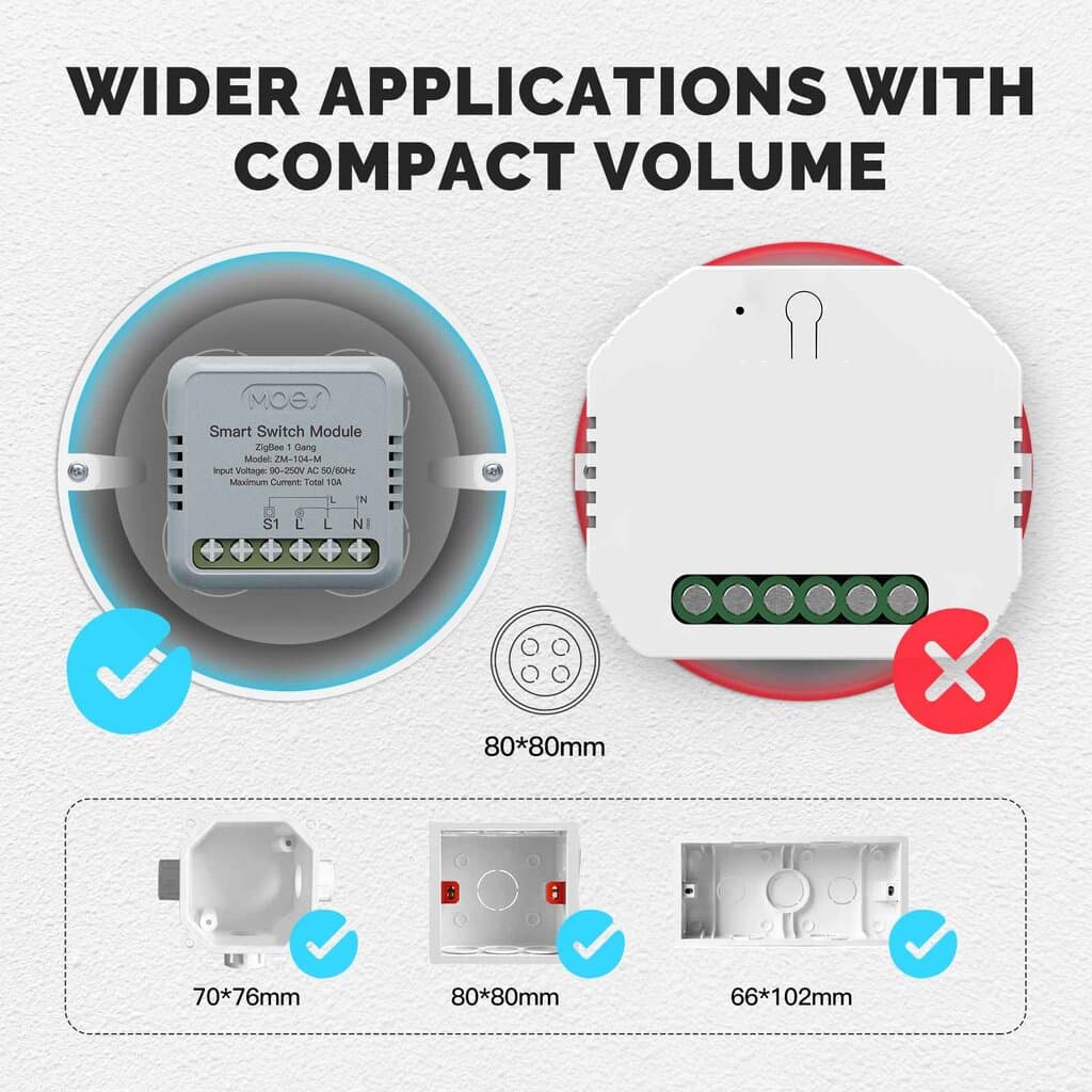 Moes MINI Zigbee smart switch  
1 gang
 with energy monitor 3