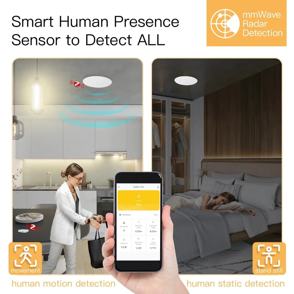 Moes Zigbee human presence sensor + Light Sensor 2