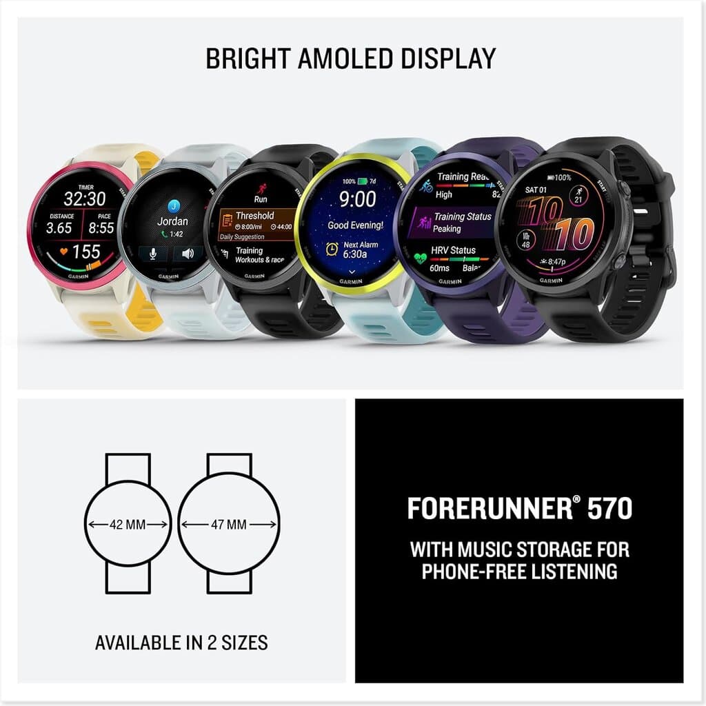 Garmin Forerunner® 570 Smartwatch 47mm - (Slate Grey/Black) 7