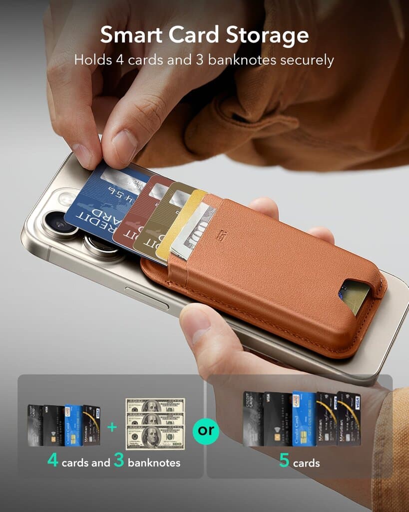 ESR Magnetic Wallet Boost (HaloLock)，Caramel Brown 2