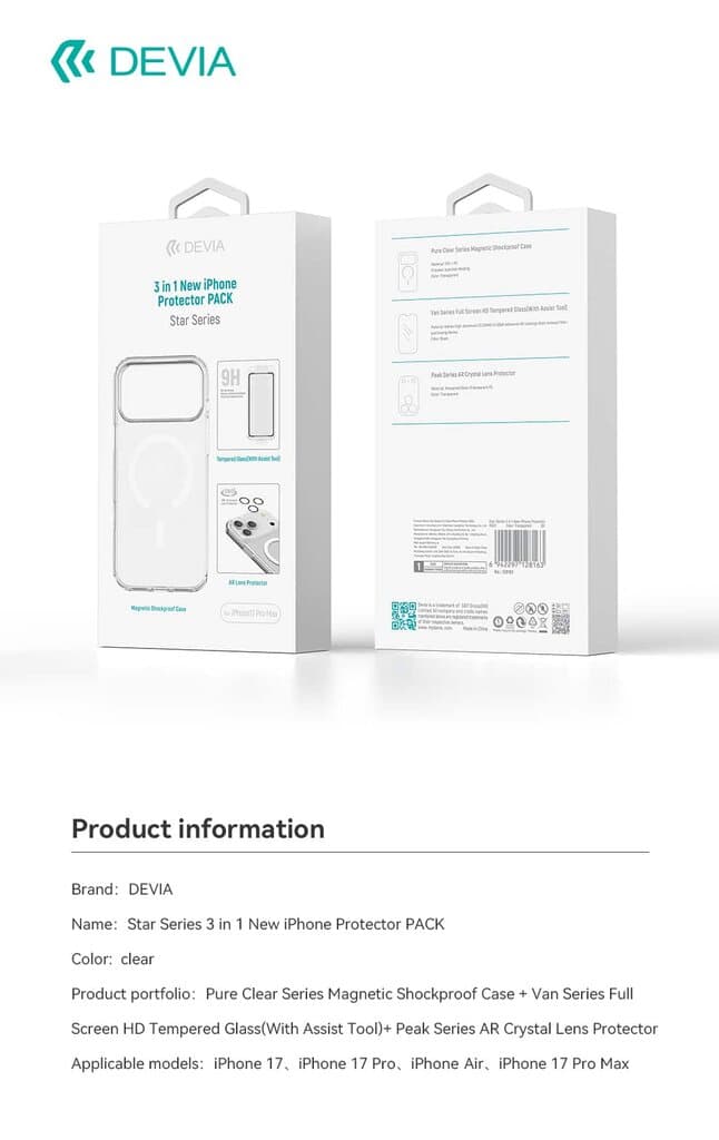DEVIA Star Series 3 in 1 New iPhone Protector PACK - iPhone 17 Pro Max 7