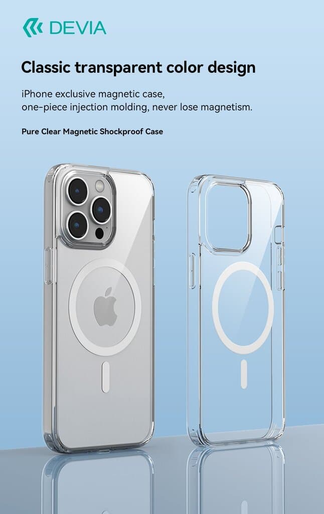 DEVIA Pure Clear Magnetic Shockproof Case for iPhone 15 Pro - Clear 4