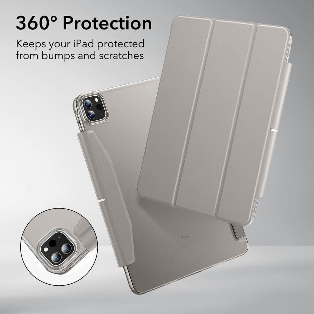 ESR Ascend Trifold Case, (2024) - Frosted Grey - 1B2080302 - Compatible with iPad Pro 11 2