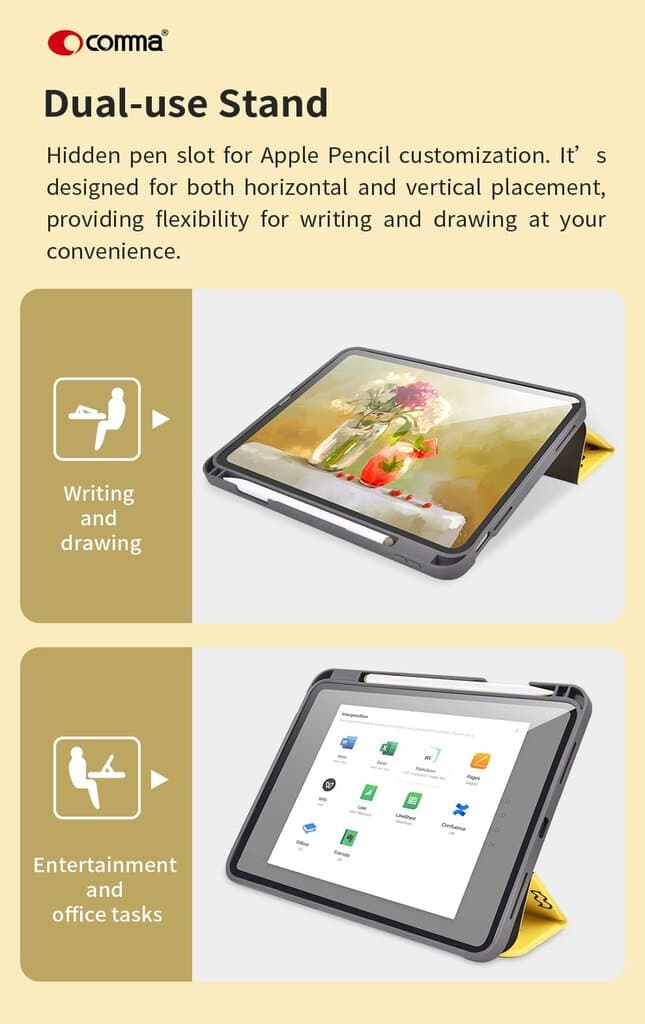 Comma Lingos Series iPad Case With Pencil Slot - comma APPLE iPad 11(A16)(2025)/iPad 10 10.9(2022) - Animal Party 5