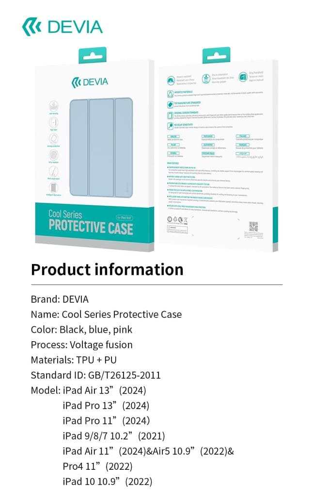 Devia Cool Series Protective Case - Pad (A16)(2025)/iPad 10 10.9(2022) - Black 10