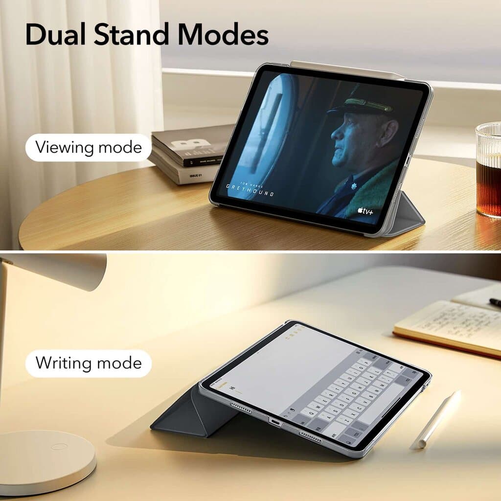 ESR Ascend Trifold Case, (2024) - Frosted Grey - 1B2080302 - Compatible with iPad Pro 13 4