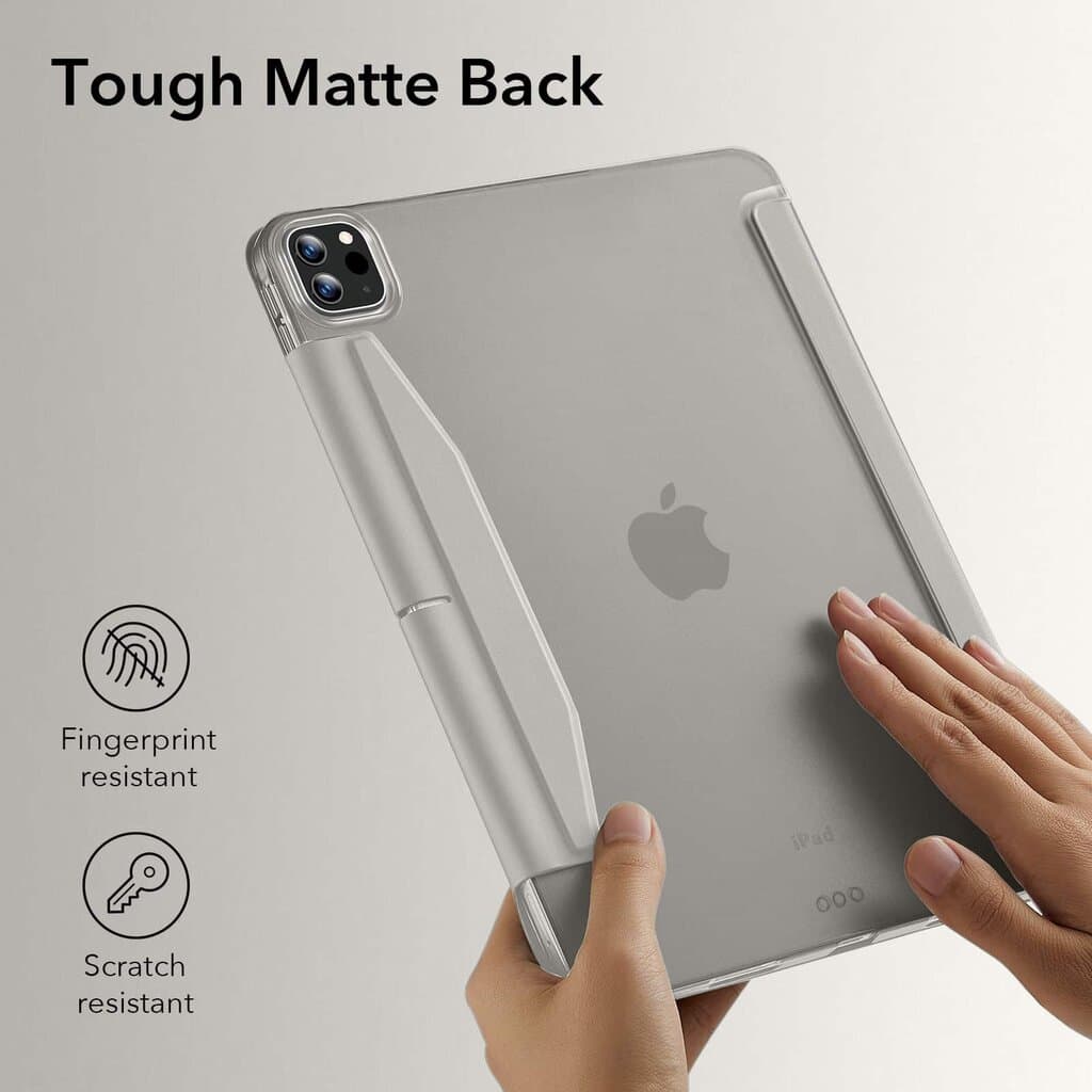 ESR Ascend Trifold Case, (2024) - Frosted Grey - 1B2080302 - Compatible with iPad Pro 13 5