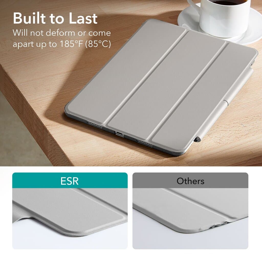 ESR Ascend Trifold Case, (2024) - Frosted Grey - 1B2080302 - Compatible with iPad Pro 13 9