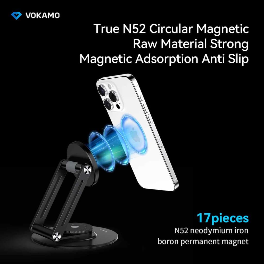 Vokamo MagStand Levitate Alloy Magnetic Multi-angle Holder - Black 5