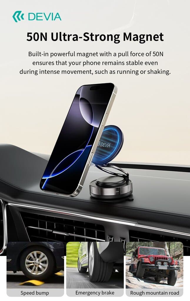 Devia Ultra2 Magnetic Multi-Angle Adjustable Metal Phone Stand - White 6