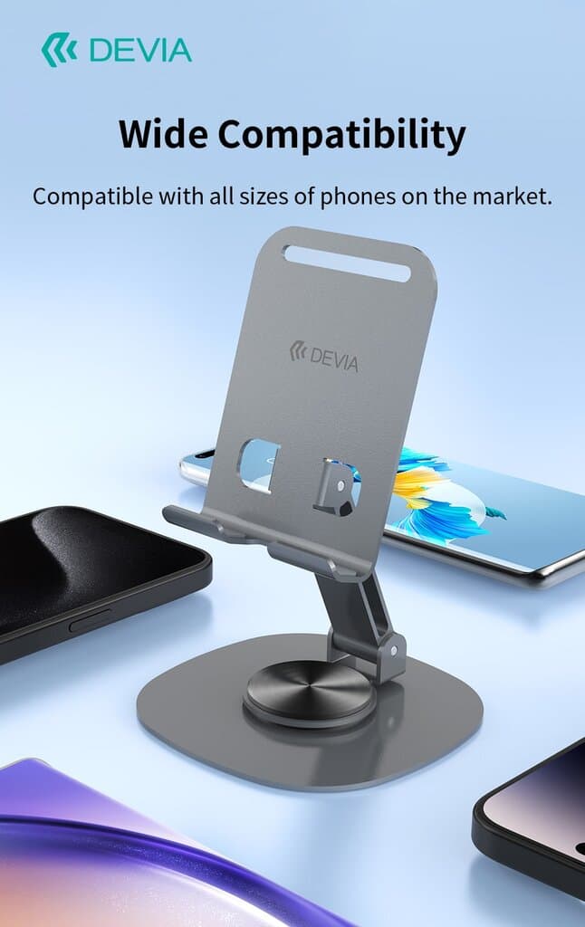 DEVIA Kintone Series 360°Rotation Foldable Metal Phone Stand EL243 7
