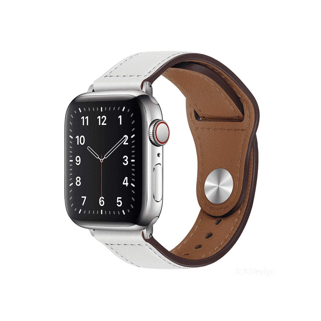 DEVIA iWatch 42|44|45|49mm T Buckle PU Leather Watch Band - white 1