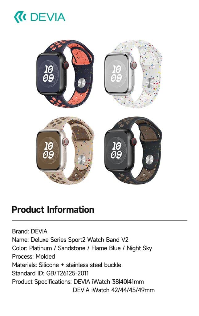 DEVIA iWatch  42|44|45|49mm Deluxe Series Sport2 Watch Band V2 - midnight sky 2