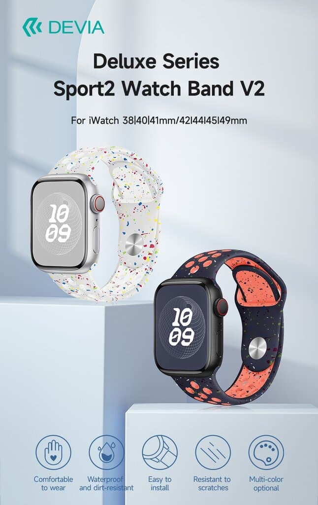 DEVIA iWatch  42|44|45|49mm Deluxe Series Sport2 Watch Band V2 - midnight sky 7