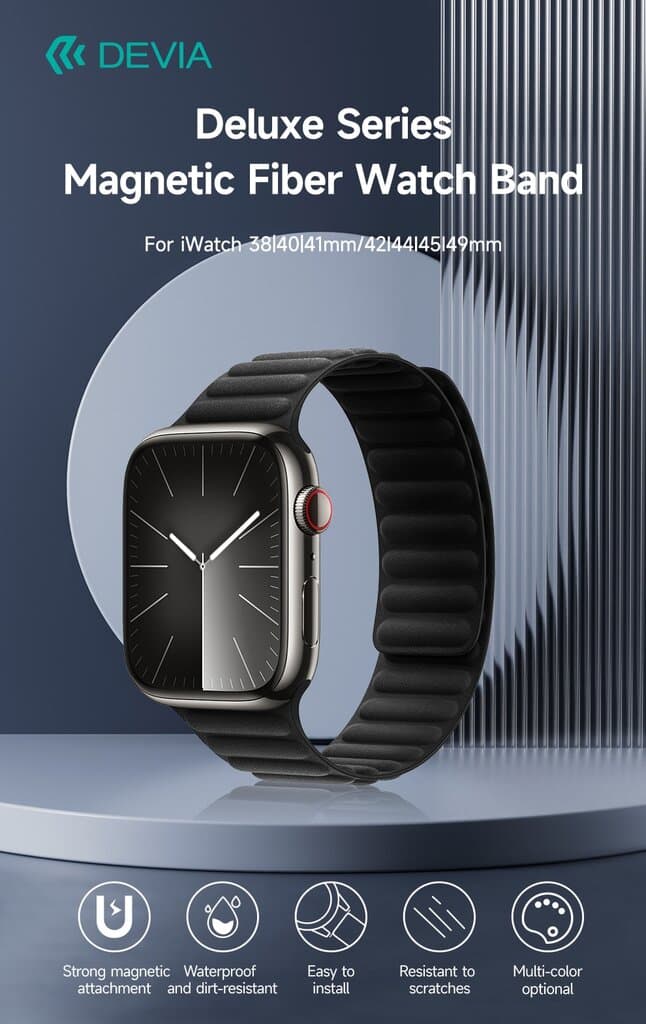 DEVIA  Deluxe Series Magnetic Fiber Watch Band taupe - 42/44/45/46/49mm 2