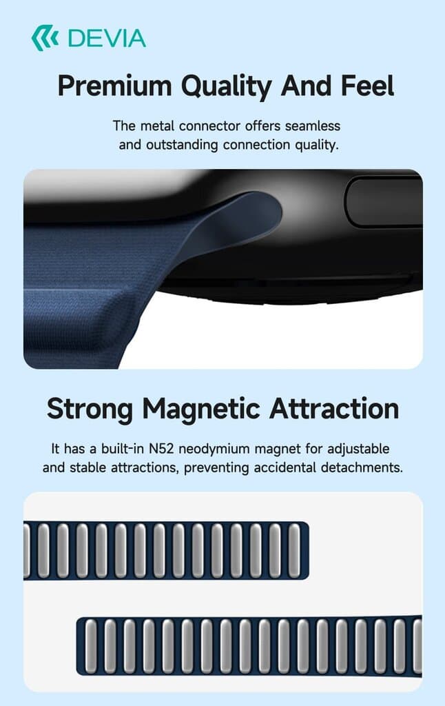 DEVIA  Deluxe Series Magnetic Fiber Watch Band taupe - 42/44/45/46/49mm 3