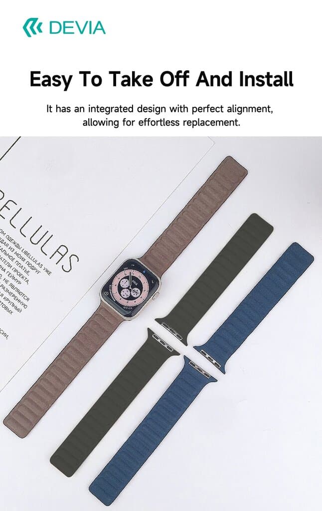 DEVIA  Deluxe Series Magnetic Fiber Watch Band taupe - 42/44/45/46/49mm 4