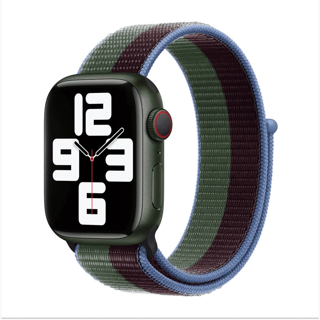 DEVIA iWatch 38|40|41mm Nylon Braided Adjustable Two-Tone Watch Loop - Eucalyptus Green - 38/40/41mm 1