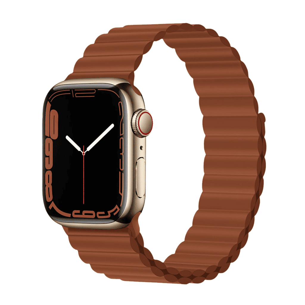 DEVIA Deluxe Series Sport3 Silicone Magnet Watch Band for Apple Watch (Khaki) - 42/44/45/46/49mm 1
