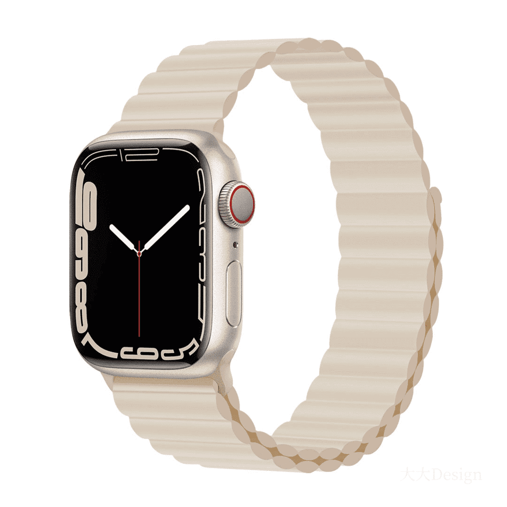 DEVIA Deluxe Series Sport3 Silicone Magnet Watch Band for Apple Watch (starlight) - 42/44/45/46/49mm 1