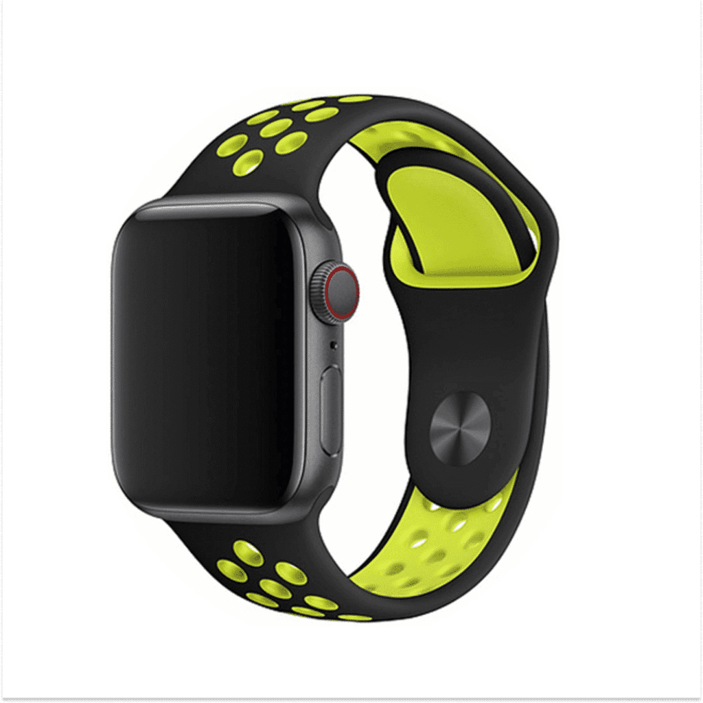 DEVIA Deluxe Series Sport2 Watch Band for Apple Watch – Yellow, Silicone, Breathable - 38/40/41mm 1