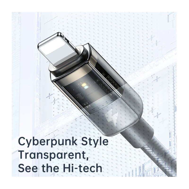 Mcdodo Type-C to LTG Transparent Data Cable 1.2m 36W (Black) 3