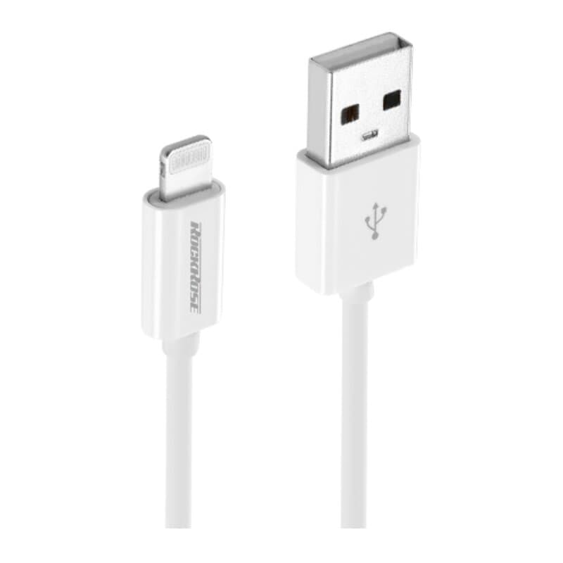 Rockrose Zeta USB-A to Lightning Cable 1M (White) 2