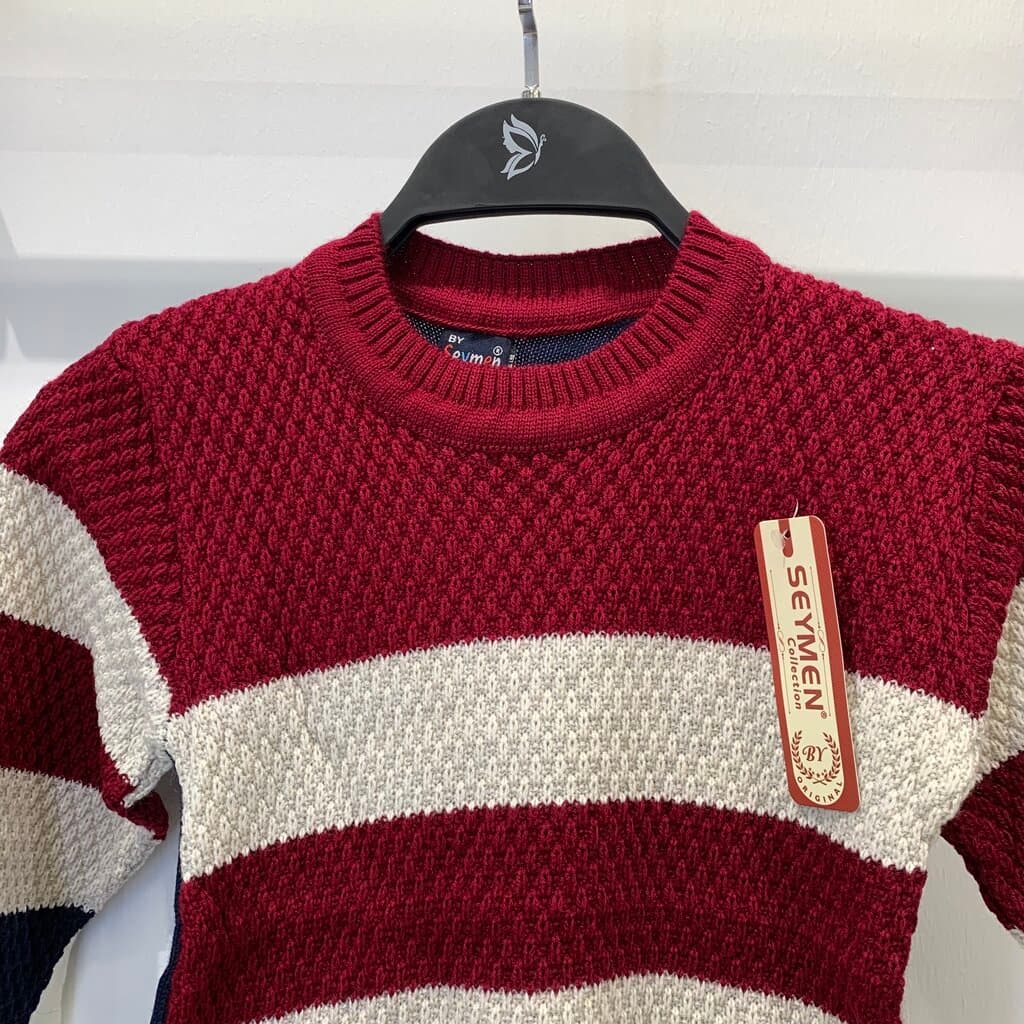 Seymen Boys Wool Sweater - Dark Red (4 Years) 5