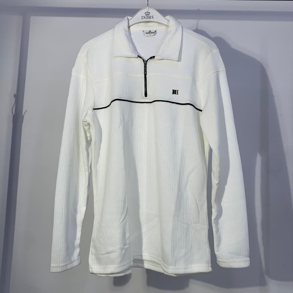 Moda Arpol Men's Cotton Sweater - White (S)