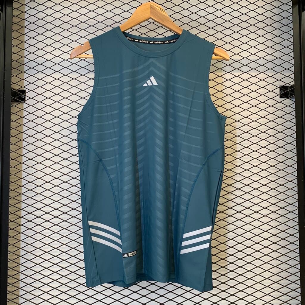 Adidas Sleeveless Men's Workout Top - Teal Blue (S)