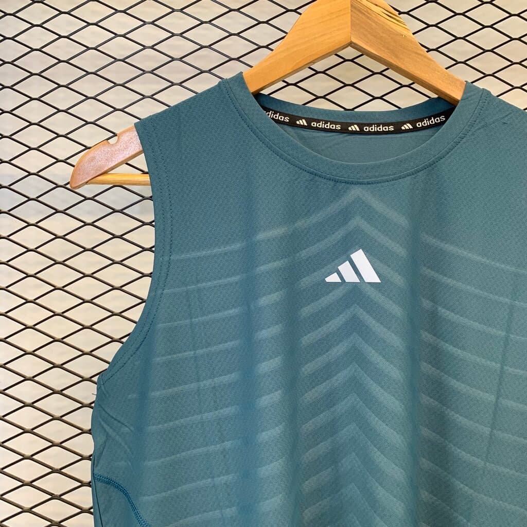 Adidas Sleeveless Men's Workout Top - Teal Blue (S) 5