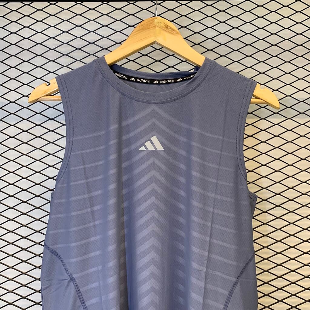 Adidas Sleeveless Men's Workout Top - Gray (S) 2